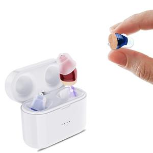 Hearing Aids for Seniors, Hearing Aid Rechargeable with Noise Cancellation Adults, senior Invisible Hearing Amplifier With Portable Charging Case Comfort Design and Nearly Invisible