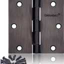 18 Pack Door Hinges, 3.5 x 3.5 Inch Oil Rubbed Bronze Hinges for Wood Square Corners Interior Hinges for Standard Flat/Bedroom, 3 1/2 Inch Door Hinges for Residential Doors