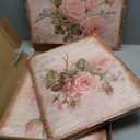 EEYNAQQ 3 Pcs Vintage Pink Rose Canvas Wall Art Shabby Chic Floral Posters Prints 12x16 Inch Still Life Plants Art Aesthetics Framed Canvas Print Wall Decor for Living Room Bedroom Office Kitchen