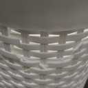 Mind Reader Slim Laundry Hamper with Lid, 60L Tall Clothes Basket, Narrow Tapered Design for Bathrooms, Closets and Laundry Rooms, Plastic, 2 Pack, White