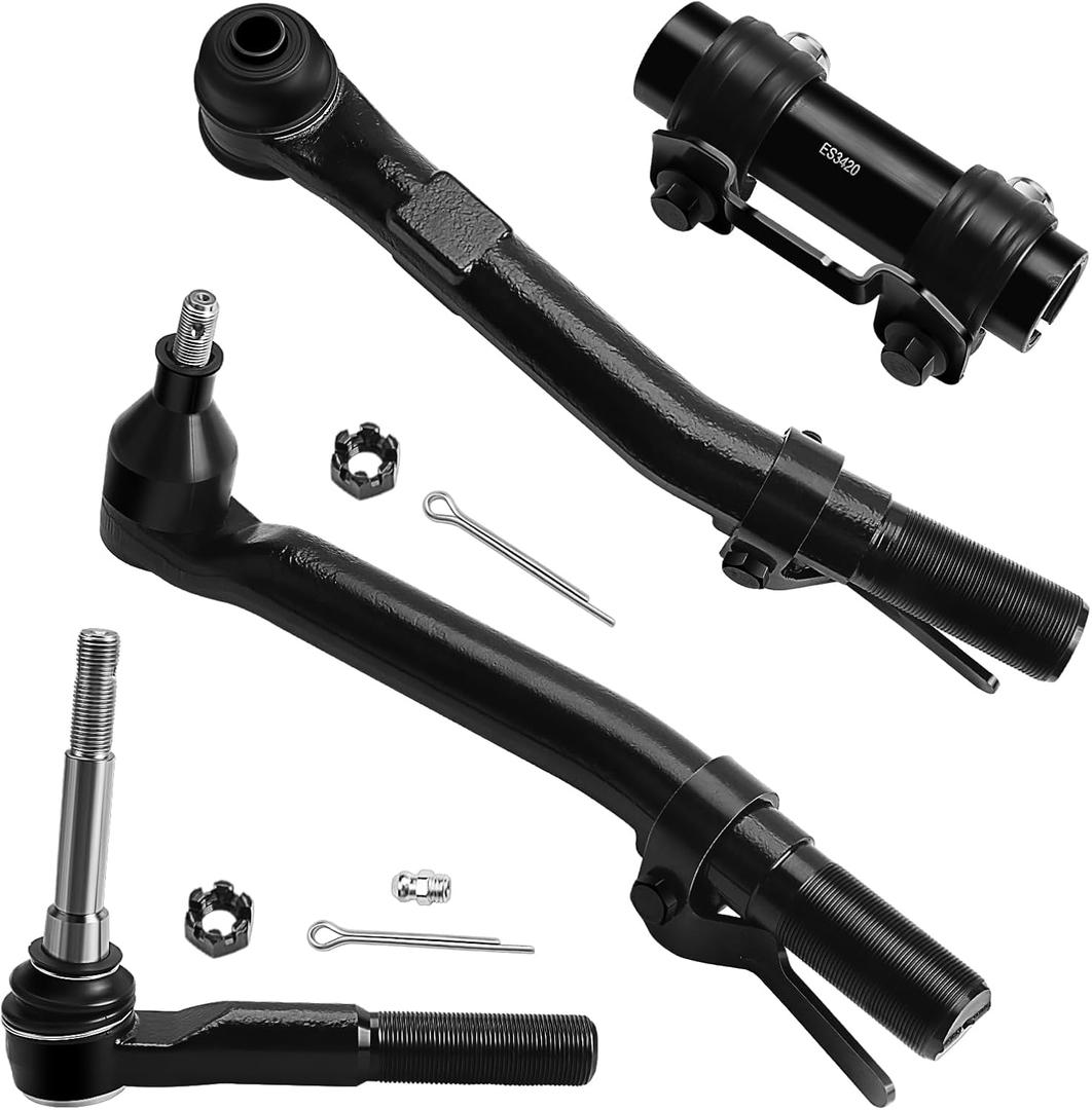 4WD 4x4 Front Tie Rod Ends Kit for 2005-2022 Ford F-250 Super Duty, 2005-2022 F-350 Super Duty, 2005-2010 F-450 F-550 Super Duty, Outer Tie Rod End Links, Adjusting Sleeves -4pcs
