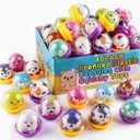 40 Pack Animal Squishy Toys in Ready-to-Give Capsules, No Assembly Required, Bulk Party Favors, Classroom Prizes, Treasure Box Toys, Prize Box Toys, Student Rewards, Back to School Gifts for Students