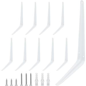 Lilaly 10 Pack Shelf Brackets 14 Inch Shelf Bracket, Heavy Duty L Brackets for Shelves for Hanging Floating Shelves Brack with Screws and wall Anchors(12"x14",White)