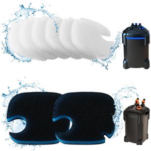 8 Pack Aquarium Canister Filter Pads Compatible with AMOSIJOY 172/225/265GPH Aquarium External Filter, 6 White Floss, 2 Coarse Pads with Activated Carbon Compatible with Coospider-repta