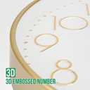 Wall Clock 10 Inch Non-Ticking Silent Modern Simple Style Round Decor Clock Gold Stereoscopic Dial Quartz Wall Clocks for Home/Office/School/Living Room/Bedroom/Kitchen