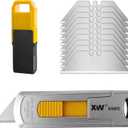 XW Mini Safety Utility Knife Compact Auto Retractable Box Cutter with Safety Lock, Extra 10 PCS Utility Blades Included