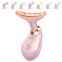 Light Based Face-Neck-Massager - 7 Color Portable Facial Massager for Skin Care, Glossy Pink