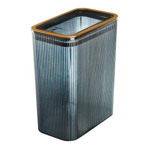Transparent Trash Can, Bathroom Trash Cans with Lids, Plastic Slim Waste Basket with Press Top Lid,2.6 Gallon/10L Clear Garbage Can for Bathroom, Bedroom, Kitchen,Home,Office (Transparently Blue), Pack Of 2 