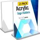 2 Pack Acrylic Sign Holder 8.5x11 Vertical Double-Sided Display