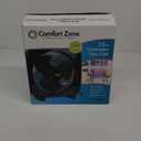 Comfort Zone Box Fan, 9 inch Portable Desk fan, Quiet 3 Speed Mini Fan for Bedroom, Electric Bedside Table Fan, Black