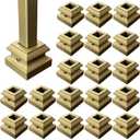 20 Pack Brass Gold Iron Baluster Flat Shoes, Stair Shoe with Screw for Use with 1/2" Square Balusters, Decorative Stair Railing
