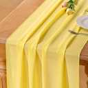 Socomi Yellow Table Runner Summer Boho Rustic 10ft 29x120 Inches Wedding Centerpiece Runner Decor Sheer Bridal Shower Birthday Party Decorations 3 pack
