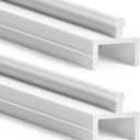 CroBlissful 2 Pcs Sliding Screen Door Track Bottom Replacement 48 Inch White Vinyl Track Long Easy to Cut Screen Door Hardware for Home Garage Office Parts Patio Repair Guide