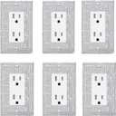 Gaocai 6 Pcs Silver Shiny Silver Rhinestones Outlet Covers Wall Plates Light Switch Cover Decorative Outlet Cover Switch Plates And Outlet Covers