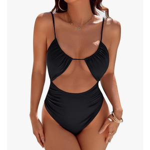 Blooming Jelly Womens One Piece Swimsuit Tummy Control Bathing Suit Sexy Flattering Cheeky High Cut Out Cute Ladies Swimwear,M