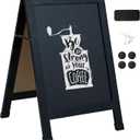 Sunnydaze Magnetic A-Frame Chalkboard Sign - Double-Sided Chalk Sandwich Board Sidewalk Sign - 30" x 20" - Black