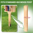 Little Library Mount, 11x8x4 inches Little Library Box Bracket Holder with Pre-Drilled Holes & Grooved Top & Screws, Fits 4x4 Post, Easy Installation for Neighborhood School Community Book Sharing Box