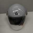 TRIANGLE Open Face Motorcycle Helmet Retro 3/4 Helmets with Clear Visor for Men Women DOT Approved (Gray, M)