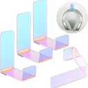 Weewooday 4 Pieces Headphone Hanger Holder Desk Adhesive Headphone Hook Wall Mount Headset Stand Acrylic Holder with Glues for General Purpose Game Earphone(Colorful)