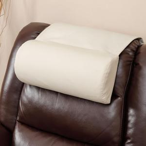 Faux Leather Neck Pillow for Recliner ChairMemory Foam Headrest Pillow for Recliner SofaNon-Slip Adjustable Recliner Headrest Pillow for Neck Pain Relief in Home, Office, Travel (Cream)