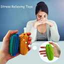3 x 2PCS Little Ouchies Pain Fidget, Pain Stim Fidget Toys for Adults and Teens | 3D Printed Stim Sensory Toys, Portable Pocket Mini Keychain Stim Tool, for Anxiety Relief, Birthday Stocking Stuffers Gifts, 1.18 inches × 1.18 inches × 3.54 inches