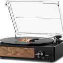 Vinyl Record Player Turntable with Built-in Bluetooth Receiver & 2 Stereo Speakers, 3 Speed 3 Size Portable Retro Record Player for Entertainment and Home Decoration