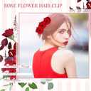 12 Pack Rose Hair Clip Flower 2.8'' Hairpin Floral Brooch Floral Hairclips Mexican Flowers Hairpin Party Supplies for Women Rose Hair Accessories Wedding Pack (Multi Colors)