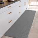 Color&Geometry Anti Fatigue Cushioned Kitchen Floor Mats,17"X94",Long Runner Rug Non Slip Waterproof,Memory Foam Padded Standing Mat for Front Sink,Grey