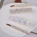 2 x 8PCS Pearl Hair Clips Set,Shiny Shell-Shaped Barrettes-Elegant Bridal Hair Accessories for Women&Girls,Wedding Gift(White)