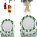 Puraikcmi 150Pcs Golf Party Supplies Paper Plates and Toothpicks Serve 25 Disposable Tableware Set for Birthday Party Decorations Game Day Family School Holiday Sports Events