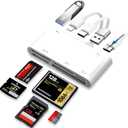 9-in-1 Memory Card Reader Universal Card Reader for iPhone/iPad, CF/SD/MicroSD/MS/XD Card Reader & USB OTG Adapter with USB/USB-C/Lightening Connector for iPhone 16/iPad Pro/Samsung Galaxy/MacBook etc