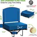 Dayacoco Stadium Seats with Back Support, New Portable Seat for Bleachers Hold up 400lbs, Wide Bleacher Seat with Shoulder Strap & Handle Perfect for Sports Events (Blue, 1pcs)