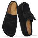 AprCoco Womens Suede Clogs Non-Slip Platform Mules & Clogs for Women Comfort Slippers with Arch Support,Size 07  (Black)
