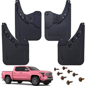Mud Flaps Splash Guards fits 2024 2025 Toyota Tacoma, Mud Guards kit Accessories Vehicle Sediment Protection No Drilling No Tape Tire Protector Mud Splash All Weather, 4 Pcs