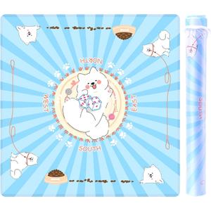 31.5'x31.5' Mahjong Mat for Table, Mahjong Cloth Cover, Mahjong Tablecloth for Poker, Board Games Table Mat, Card Games, Tile Games, Dominoes (Dog) (Pure Blue-dog)