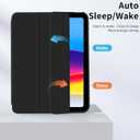Case for iPad (A16) 11th Generation 11 Inch 2025, iPad 10th Generation 10.9 inch 2022 with Pencil Holder, Auto Wake/Sleep, Support Touch ID, Slim Trifold Stand Protective Cover (Black)