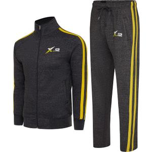 Skylinewears Men's Activewear Full Zip Warm Tracksuit Sports Set Casual Sweat Suit 2 Piece Set, XL