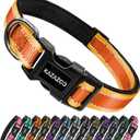 Kazazoo Reflective Dog Collar with Soft Padding Dog Collar for Medium & Small Dogs, No Pull, Heavy Duty, Adjustable Nylon Collar with Quick-Release Buckle, Walking Training-Orange-XS