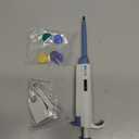 ULAB Single Channel Pipettor with Pipette Tips Offered, 1pc of Adjustable Volume Micro Pipette with Vol.Range.0.5-10l, 1000pcs of Vol.10l Pipette Tips in Neutral Color, ULH1019