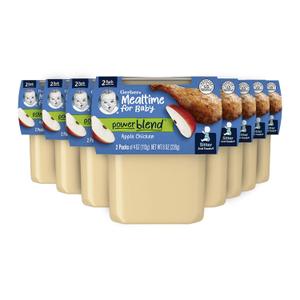 Gerber Baby Food 2nd Foods, Dinner, Apple Chicken Puree, 4 Ounce Tubs, 2-Pack (Pack of 8) (EXP 06/30/26)