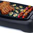 Elite Gourmet EGL-3450 Smokeless Indoor Electric BBQ Grill Dishwasher Safe, Nonstick, Adjustable Temperature, Fast Heat Up, Low-Fat Meals Easy to Clean Design, Black (13")