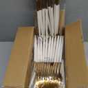 I00000 144 Plastic Forks, Disposable Flatware with White Handle, Look Like Gold Cutlery for Party Wedding