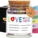 Qunrwe 90 PCS Love Notes Jar,I Love You Gifts for Him Her,Romantic Anniversary Birthday Engagement Wedding Long Distance Couple Gifts for Women Men Husband Wife Boyfriend Girlfriend Lover