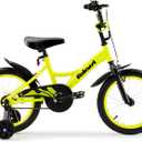 Kids Bike 14 16 18 Inch Bicycle for 3-9 Years Boys Girls BikeChildren's Bicycle with Bell Training Wheels, Multiple Colors (yellow)