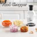 Geedel Food Chopper, Easy to Clean Manual Hand Vegetable Chopper Dicer, Dishwasher Safe Slap Onion Chopper for Veggies Onions Garlic Nuts Salads White