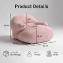 Bean Bag Chair, Corduroy, Ergonomic Support, Modern Style, Adult Size, Living Room (Pink)