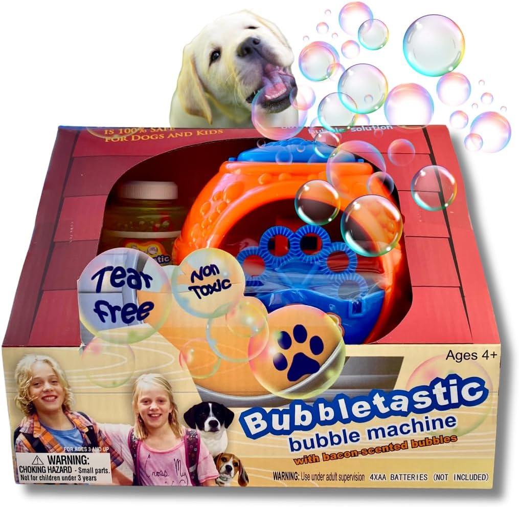 Bubbletastic Bacon Bubble Machine for Dogs - with Free 8oz. Bottle of Bacon Bubbles!
