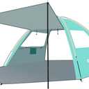 Gorich Beach Tent with Canopy - Easy Setup 3-6 Person Portable Sun Shelter, UPF 50+ UV Protection Sun Shade, Lightweight & Compact Beach Cabana for Family Travel (Turquoise)