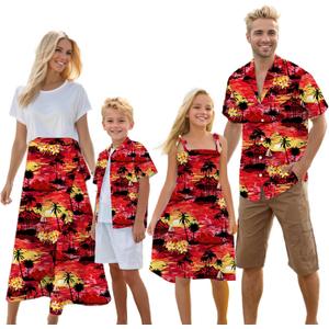 Cromoncent Matching Hawaiian Outfits for Family, Dad and Son Matching Luau Beach Tropical Shirts Mommy Daughter Tropical Sets (XX-Large)