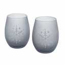 Tabletops Gallery Snowflake Stemless Wine Glass Set - Gray, 2 pk